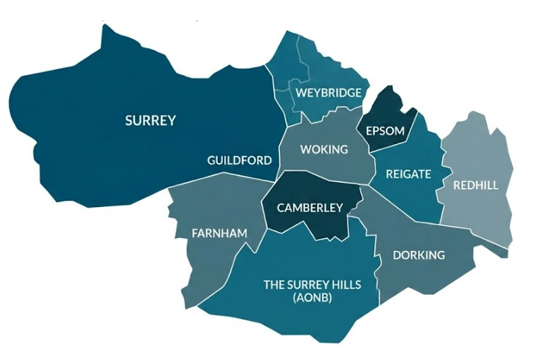 Map of Surrey